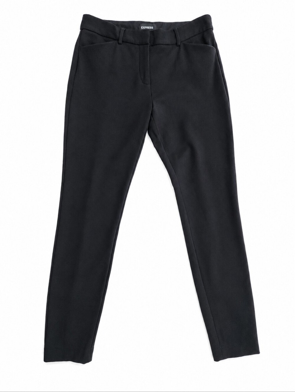 Express Editor Skinny Ankle Pants Black Stretch Mid Rise Career 8R